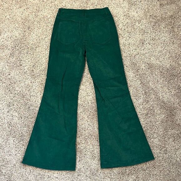 Princess Polly Nadia Green Corduroy Flare Pants Size 4 - Picture 4 of 5